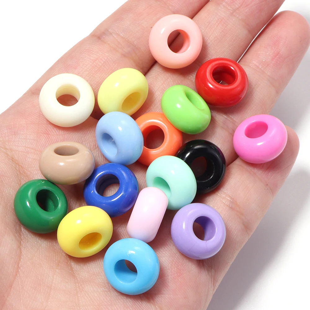 50 Stück/Set Mehrfarbige Acrylperlen mit Großem Loch Abakus Große Lose Abstandsperlen für Schmuckherstellung DIY Halskette Armband – Detail 5