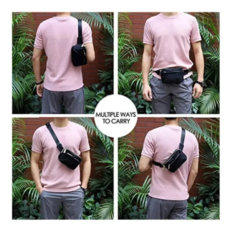 2025 Nieuwe sportheuptas voor heren met grote capaciteit, waterdichte reis-outdoor-casual tas, multifunctionele crossbodytas voor hardlopen