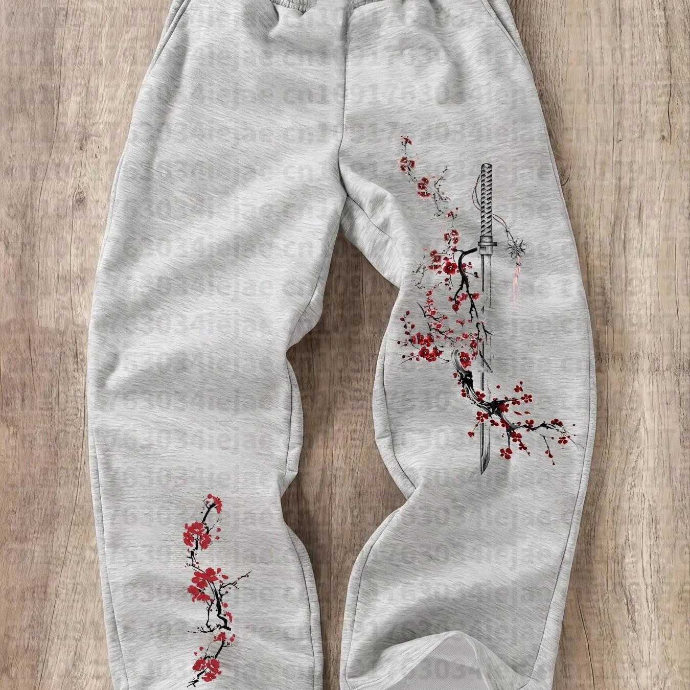 2026 Kirschblüten-Print 3D Unisex Kinder Weite Hose mit Modischem Kordelzug und Elastischem Bund, Hip-Hop-Stil – Detail 4
