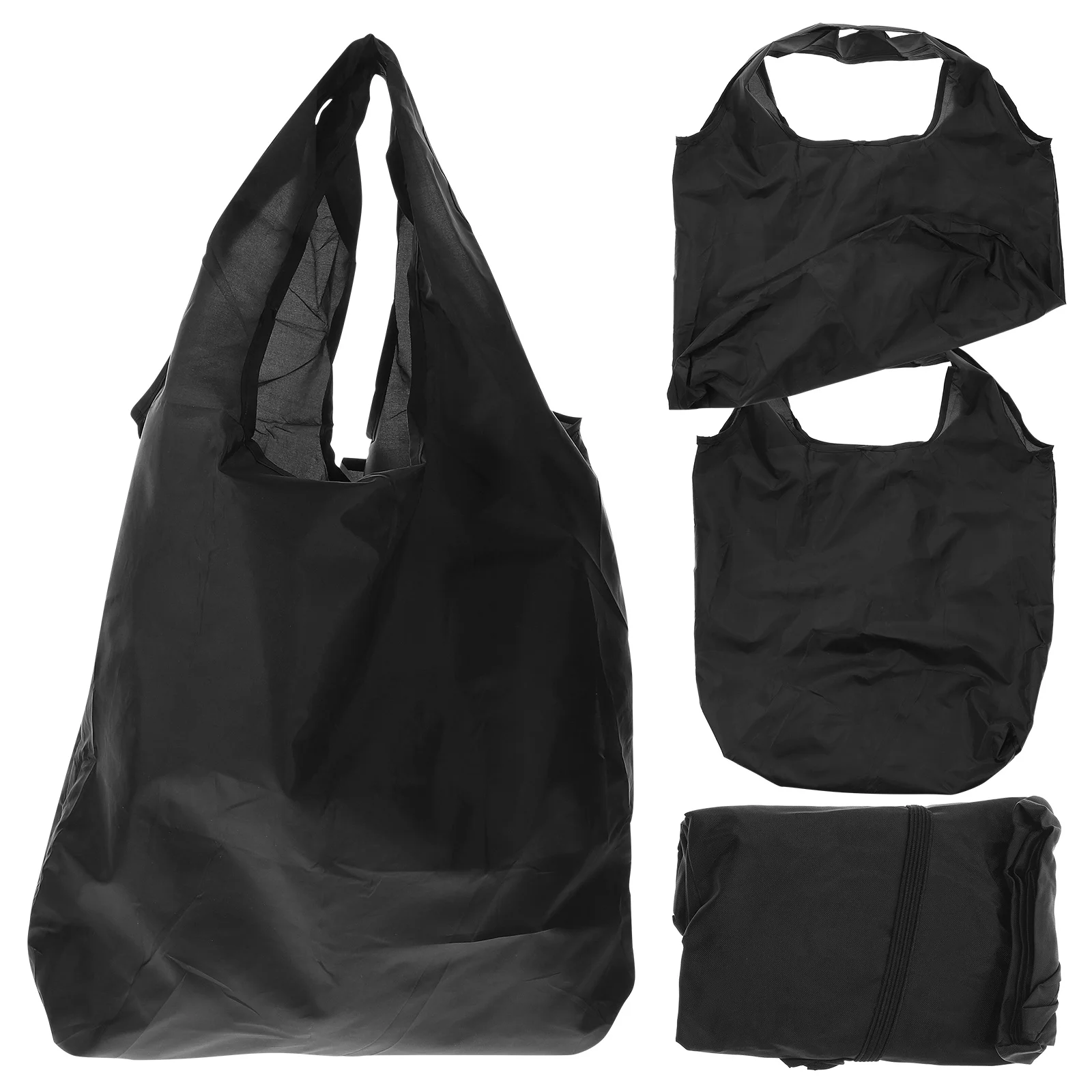 4Pcs Reusable Grocery Bags Foldable Heavy Duty Portable Polyester Shopping Tote Bags for Grocery Camping Travel