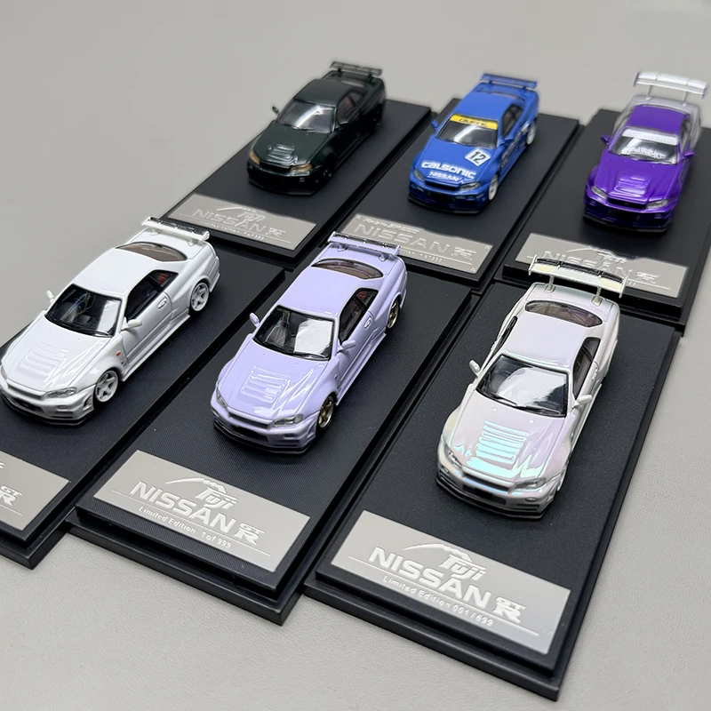 FUJI 1:64 GTR R34 Z-Tune Skyline Legierungsauto-Modelle & Spielzeugfahrzeuge Miniaturmodellauto für Kinder