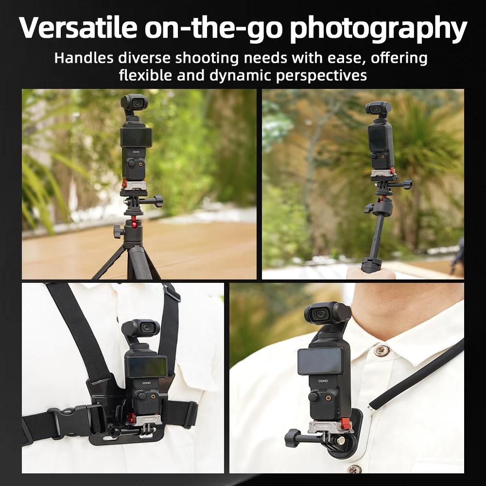 قاعدة محول شحن Flymile Pocket 3 لـ DJI Osmo Pocket 3 قاعدة شحن سطح المكتب من النوع C لـ Arca/1/4 بوصة دعامة ثقب المسمار