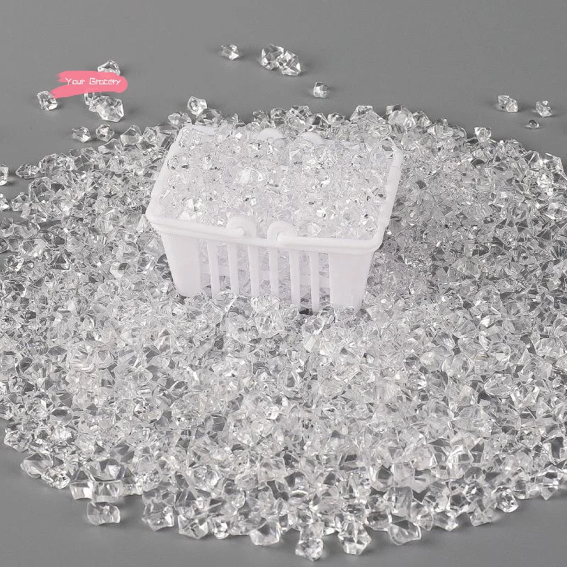 مجموعة أحجار كريستال ثلجية شفافة صغيرة محاكاة حبوب الثلج المكسورة لتزيين بيت الدمى دعائم مصغرة للمنزل #6