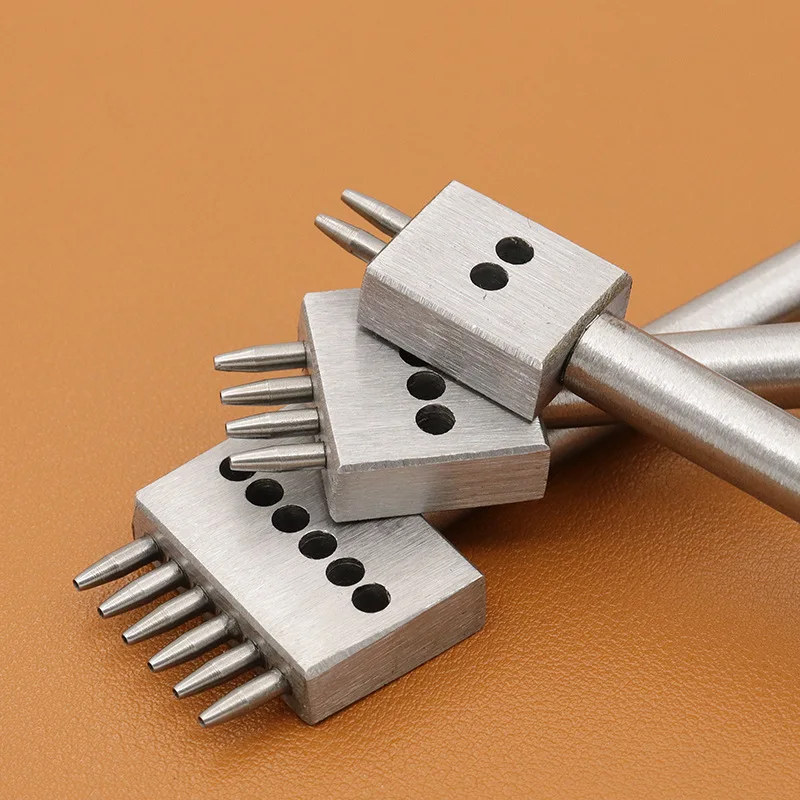 3-teiliges Manuelles Lederlochstanzen-Set mit 4/5/6 mm Abstand, Runde Stanzformen für DIY Lederhandwerk und Bastelsets – Detail 7