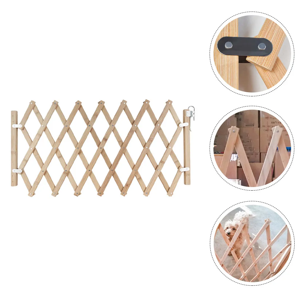 

Pet Isolation Wooden Gate Strong Safety Barrier for Doorway Hallway Bottom of Stairs Secure Enclosure for Dogs Adults Use Only