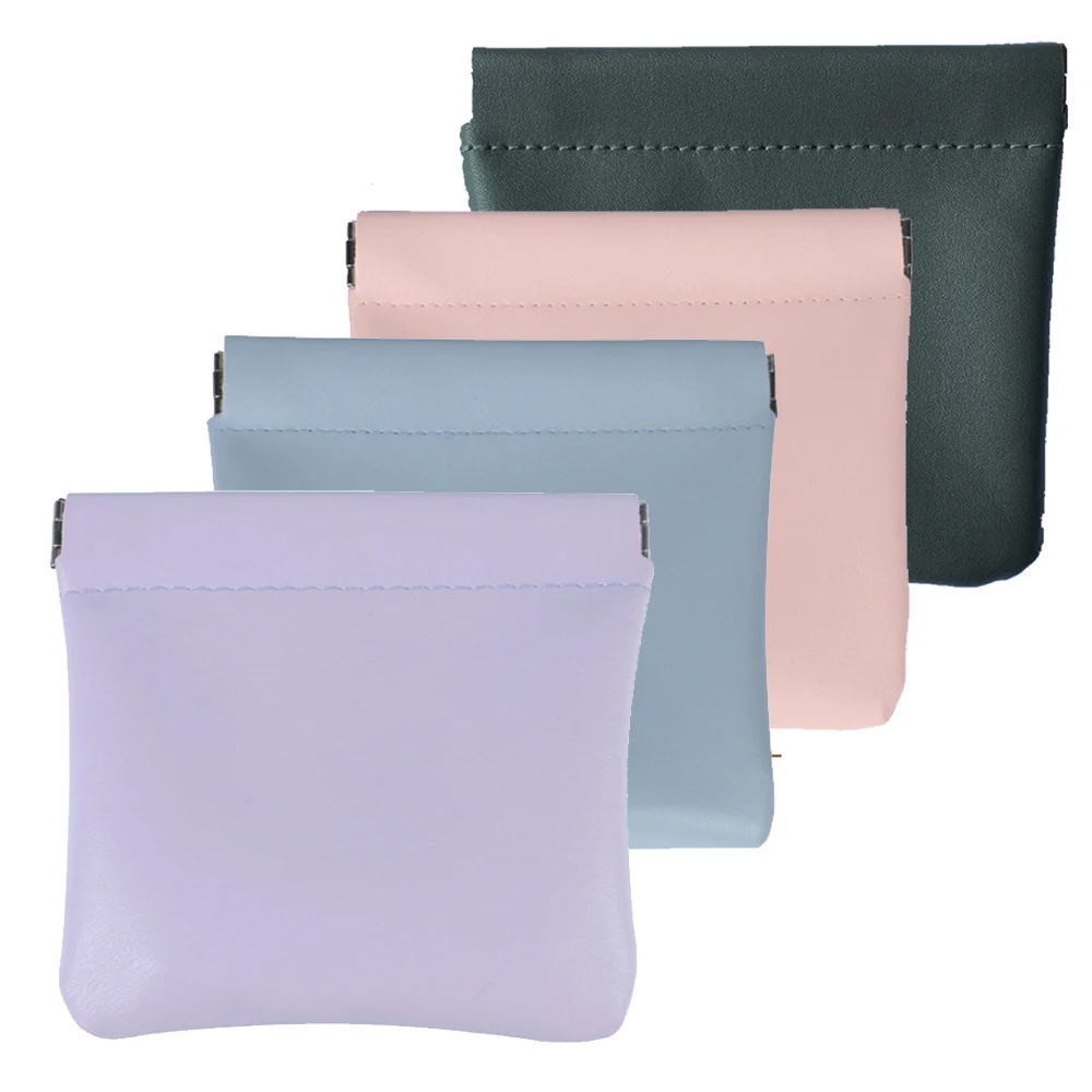 

4Pcs Leather Small Pocket Cosmetic Bag Pouch for Purses Jewelry Travel Lipstick Mini Makeup Storage Organizer Packaging Supplies