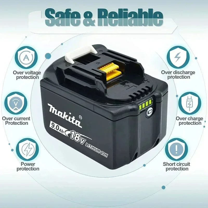 18V Makita battery,9.0Ah Long term continuous homework,Universal 18V tool for all fields,can replace BL1860B BL1850B LXT400⭐⭐⭐⭐⭐