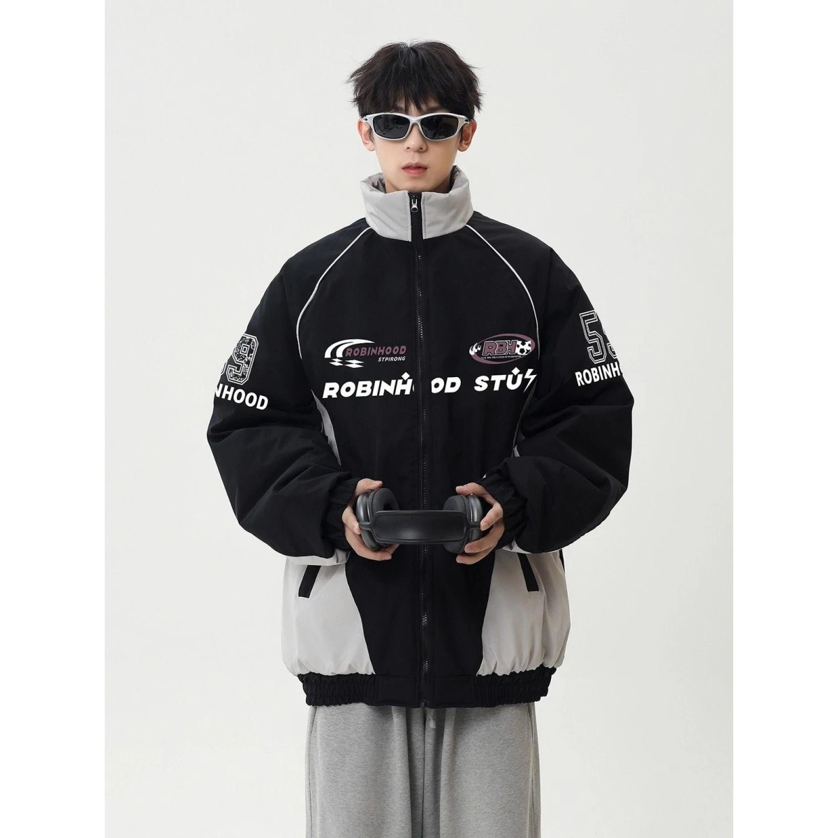 

Casual Versatile Men's Spring Autumn Loose Comfortable Faionable Badfi Series Jaet Outerwear Polyester Long Sve Zipper...