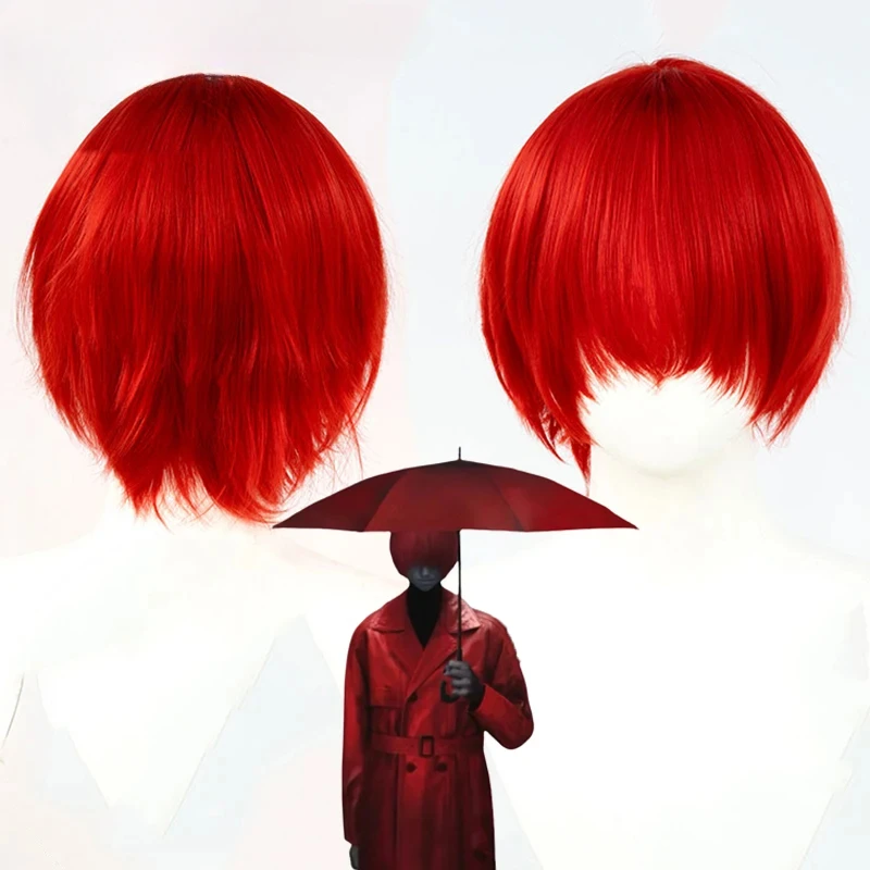 

Game Homicipher Mr.Scarletella Cosplay Wig Red Short Hair Heat Resistant Synthetic Wigs Carnival Halloween Party