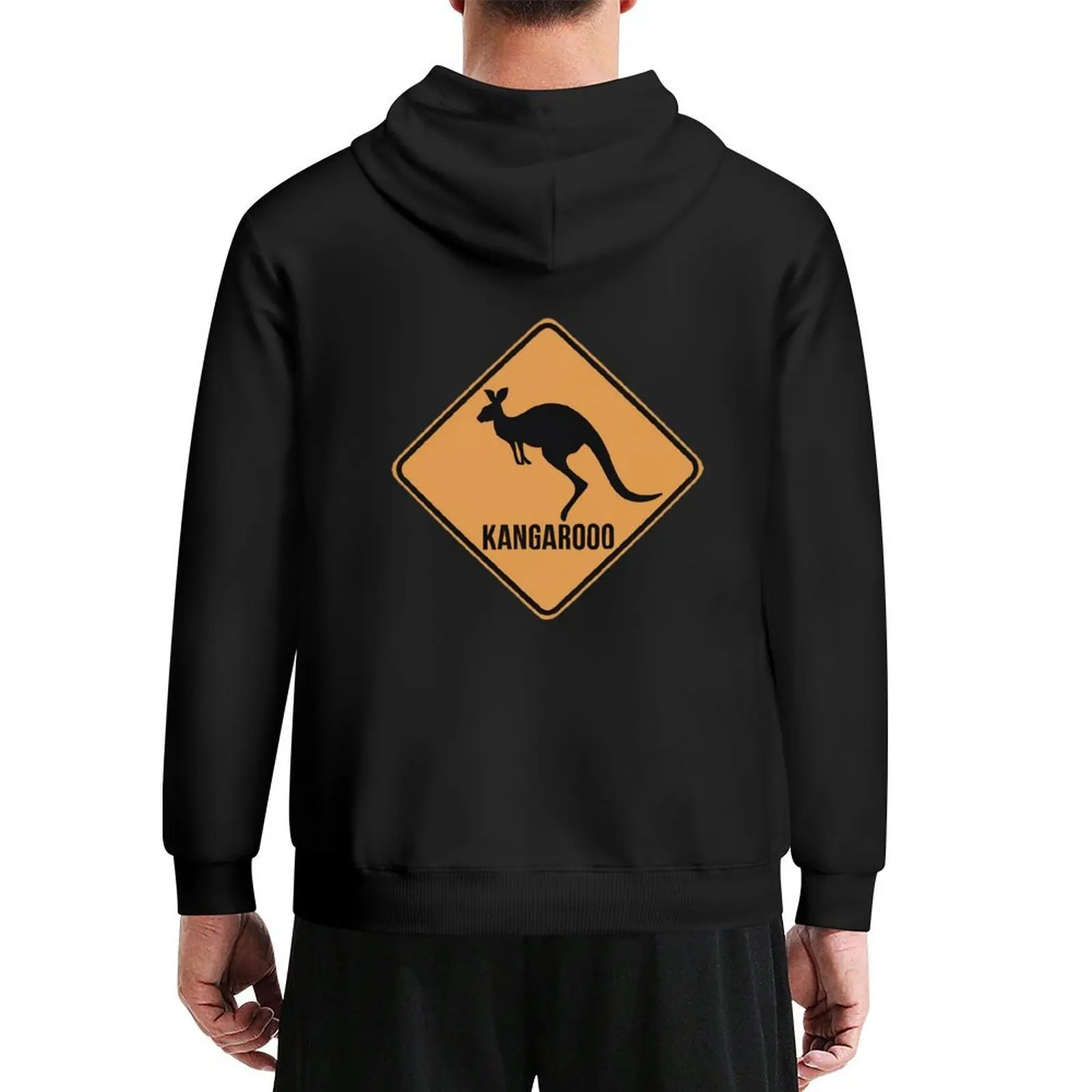 

Kangaroo Warning Road Sign Hoodie mens clothing men's clothing mens clothes men clothing hoodie graphic