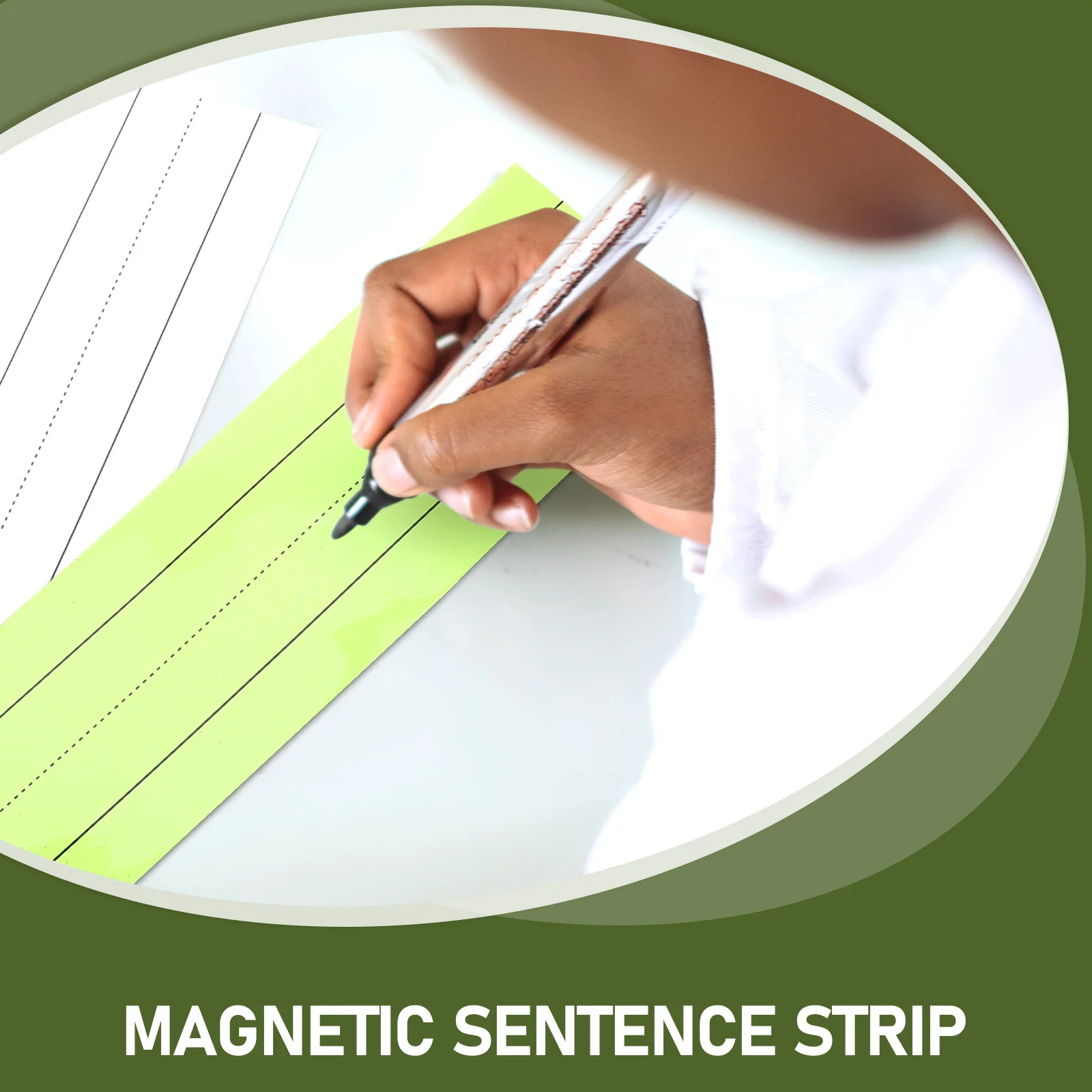 

3Pcs Magnetic Sentence Strips Reusable Dry Erase for Refrigerator Whiteboard Metal Surfaces Classroom Desk Name Tags Labels