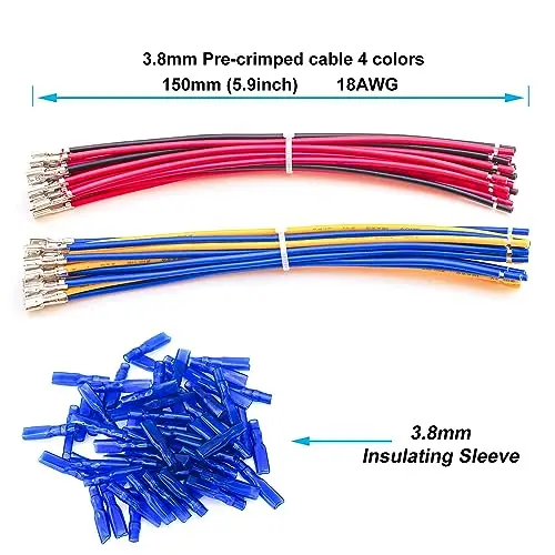 Interruptor de Limite com Fio 18AWG, 3.8mm Spade, 1NO, 1NC, 5A, 125V, 250V, 2Pin, 3Pin