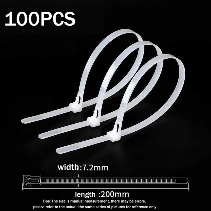 ربطات قابلة لإعادة الاستخدام قابلة لإعادة الاستخدام ، رباط بسحاب لإدارة الحبل ، ربطة شد بيضاء ، 50 رطلاً ، 50 رطلاً ، كابل ، من من من من من من