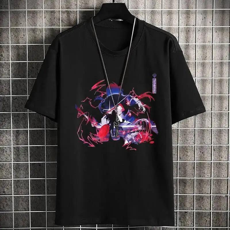 Anime Gra Honkai: Star Rail Cos Acheron Jingliu Sparkle Kafka Imbibitor Lunae itp. Prosta koszulka letnia unisex z bawełny