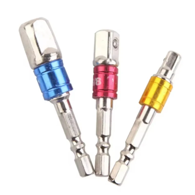 Set di adattatori per bussola per trapano con codolo esagonale per avvitatore a percussione - Prolunga per barra di punte per trapano a bussola quadrata, 1/4, 3/8, 1/2