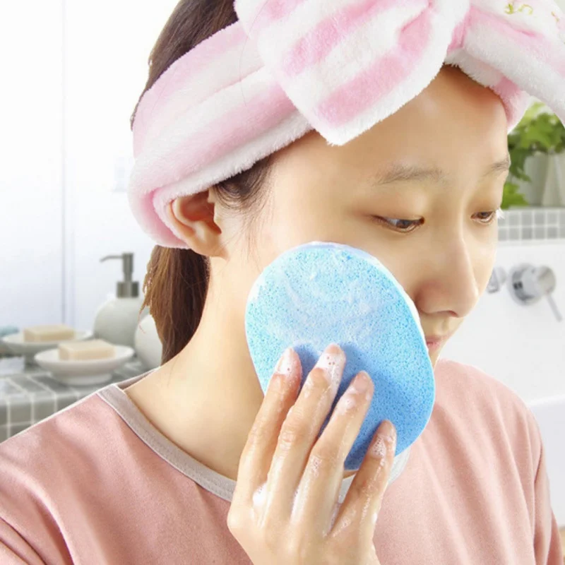 1Piece Soft Powder Puff Facial Cleansing Exfoliating Sponge Natural Seaweed Cleansing Pad