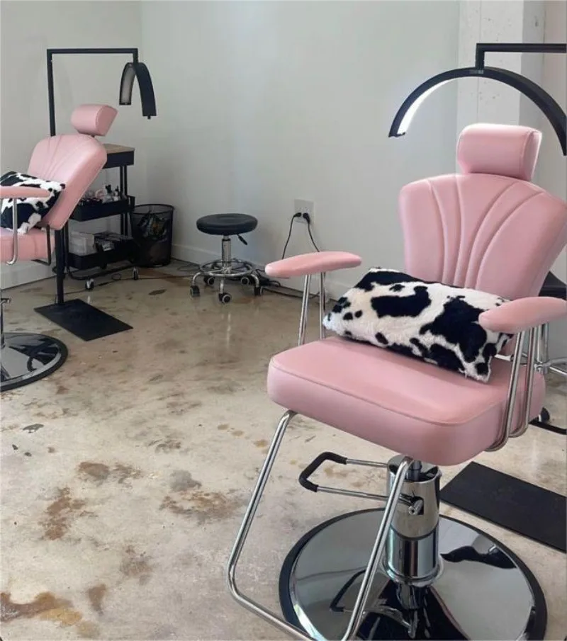 Hair Salon Leather Reclining Beauty Reclining Chair Eyebrows Nails Eyelashes Styling Furniture