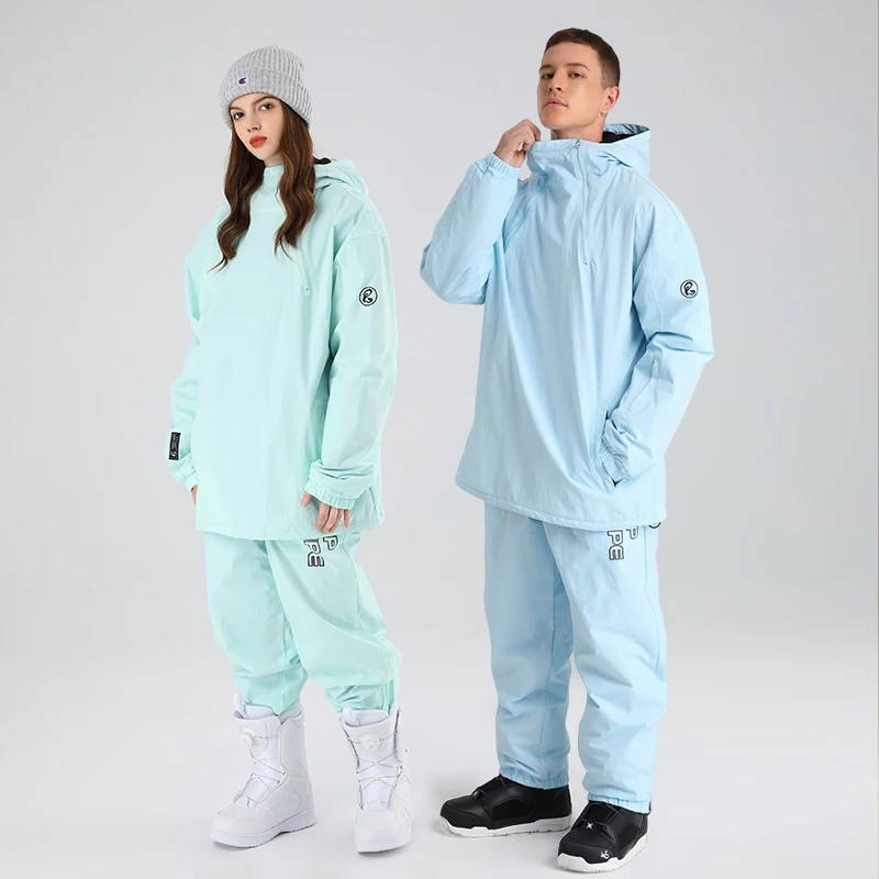 Traje de esquí para hombre y mujer, traje de snowboard a 30 grados, chaquetas de esquí de invierno a prueba de viento e impermeables, traje de nieve dividido y pantalones