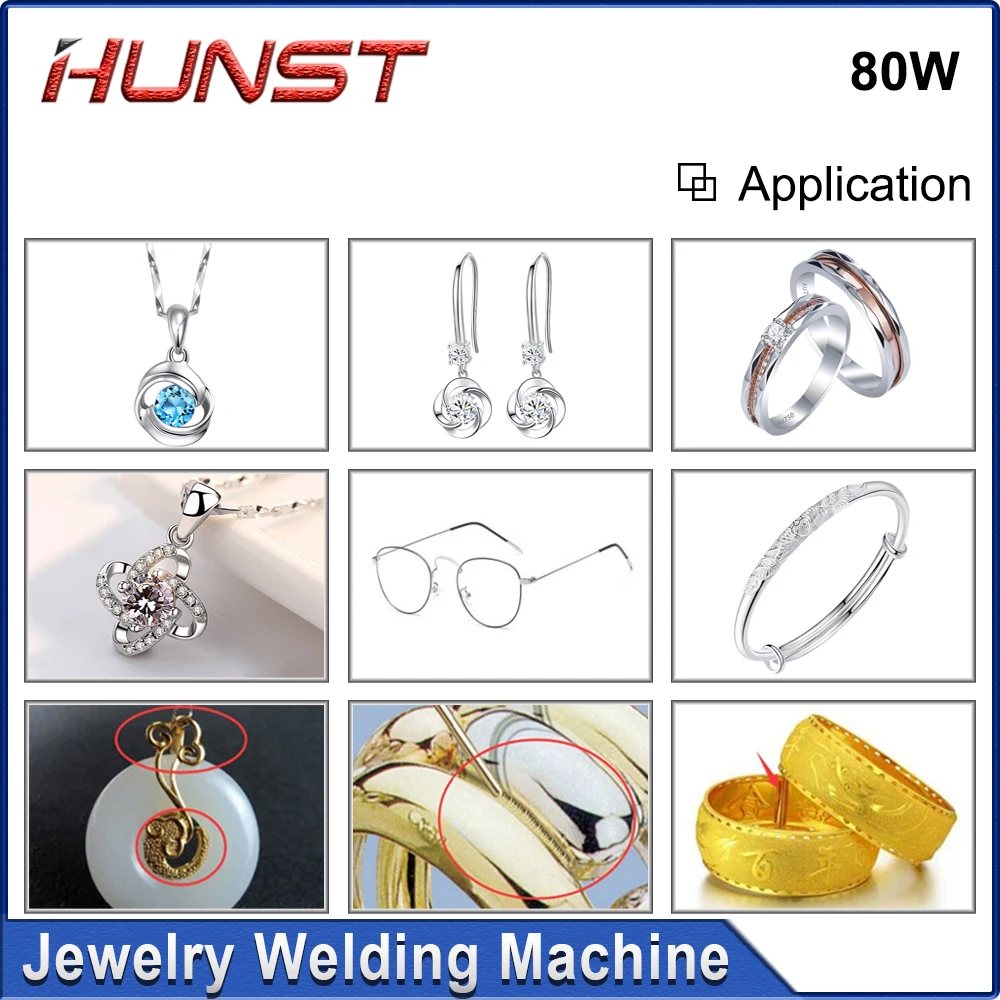 Hunst Jewelry Laser Welding Machine 80W Portable Mini Fiber Laser Welder For Gold Silver Titanium Metal Ring Necklace Welding