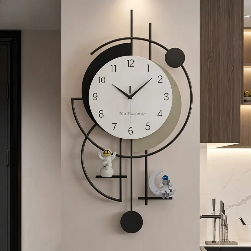 Minimalist Metal Sway Wall Clock Creativity Living Room Mute Clocks Modern Restaurant Bedroom Watch Room Decoration Quartz Clock