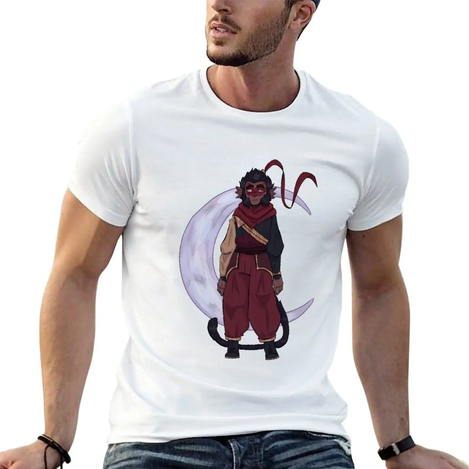 Macaque and the Moon T-Shirt Plus Size Everyday Tee Shirt