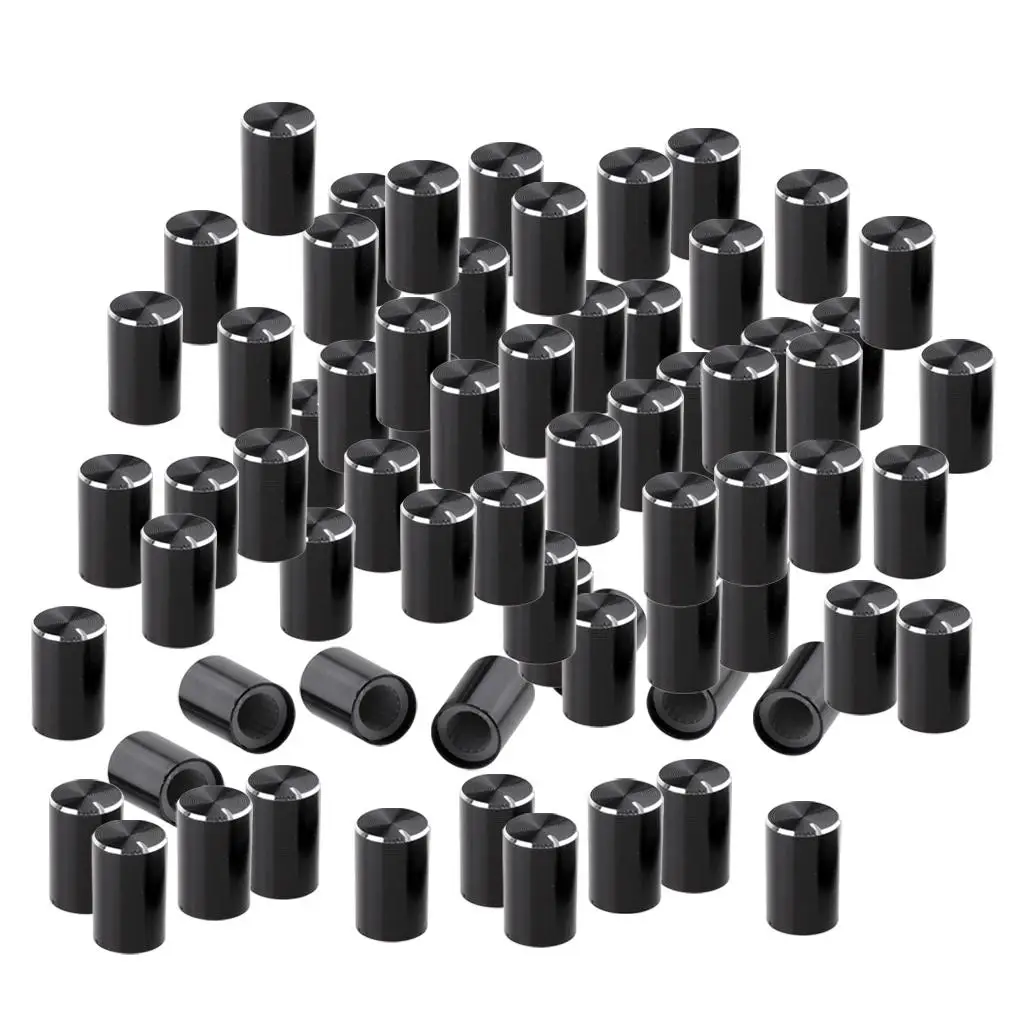 100 Packs Potentiometer Volume Control Switch Aluminum Alloy 6mm Shaft Rotary Knob for Electronic Projects