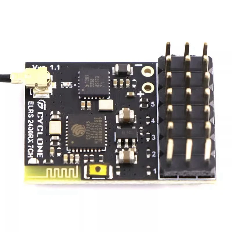 Receptor ELRS 2,4 Ghz PWM 7CH CRSF con antena Dual compatible con protocolo ELRS 3,2 PWM/CRSF para Dron RC FPV