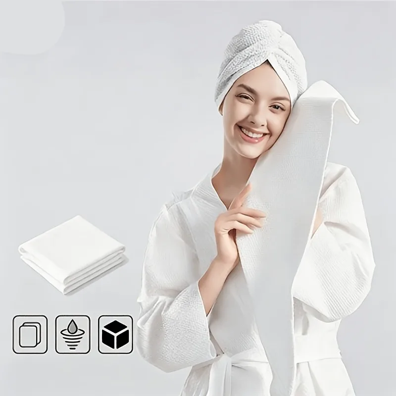 10 Pack Portable Shampoo Disposable Dry Hair Cap 2-layers Thickened Super Absorbent Quick-Drying Travel Essential Clean Hygienic