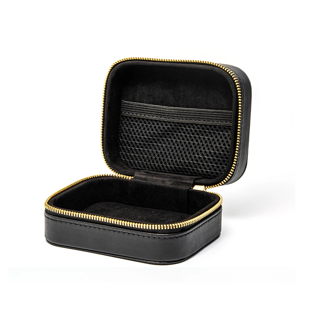 Angelears جلد أسود بولي Earphone حقيبة التخزين HIFI تحمل ملحقات حافظة مستطيلة لمحولات الصوت IEMs سماعات الأذن
