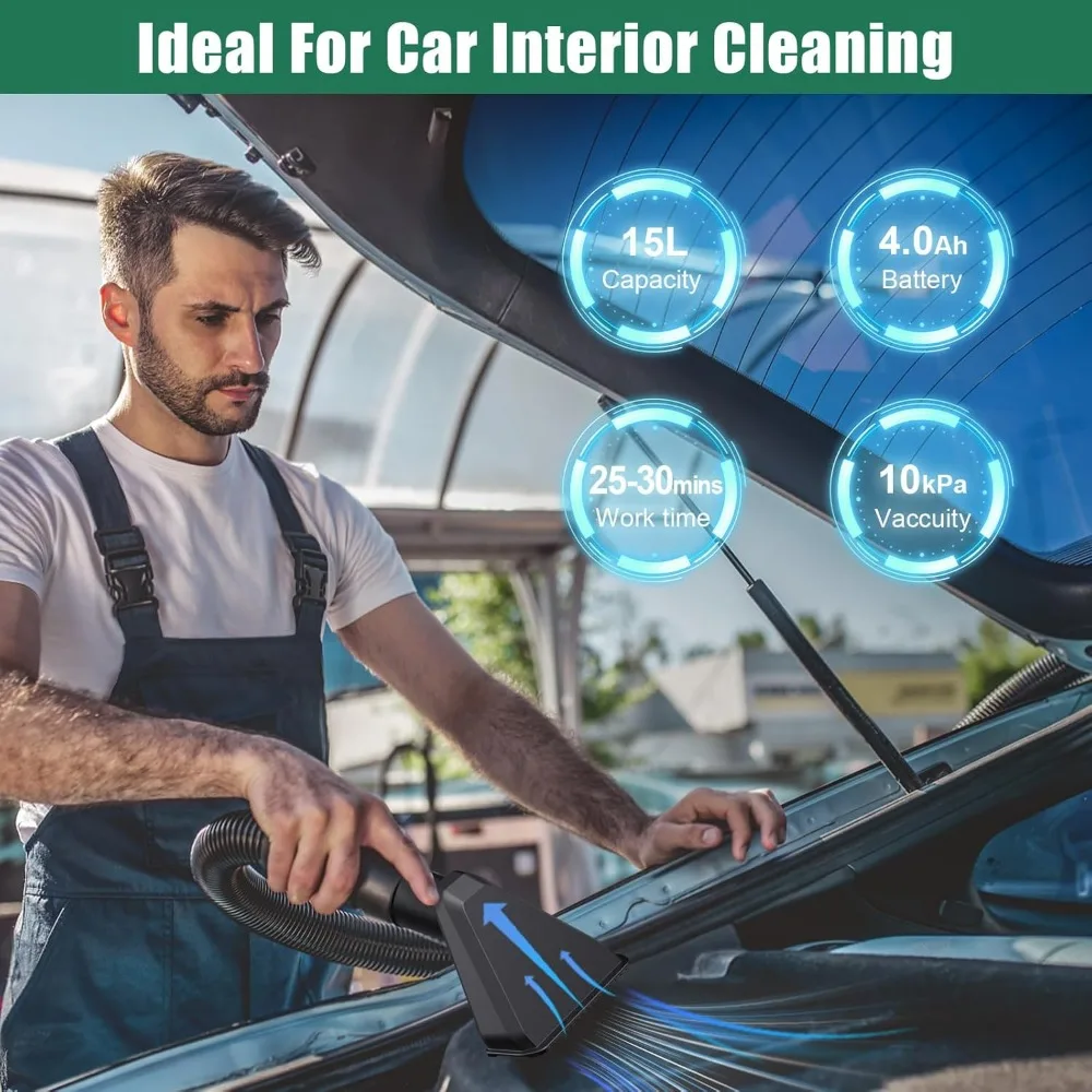 

Аккумуляторный магазин 18 В, пылесос для влажной и сухой уборки, 4 галлона, пылесос для влажной и сухой уборки с воздуходувкой