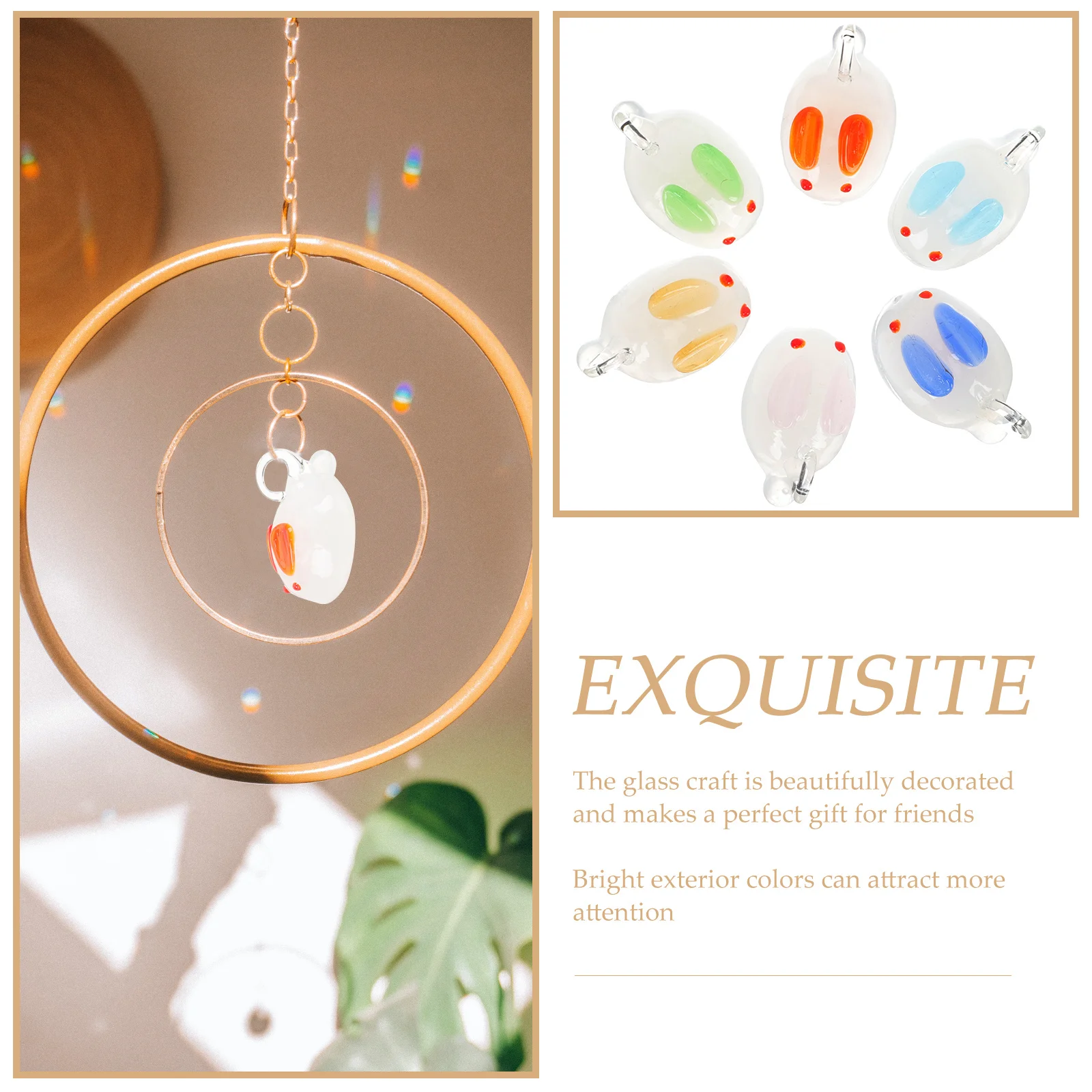 

15 Pcs Bunny Shape Loose Beads Statues Rabbit Design Glass Ornament Rabbits Decor Micro-landscape Decoration Mini Figurine