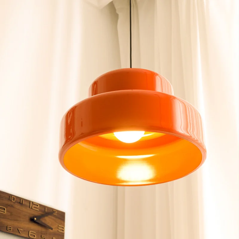 Bauhaus Vintage Orange Chandeliers Medieval Restaurant LED Hanging Lamp Nordic Retro Decor Pendant Lamp Bedroom Study Droplight