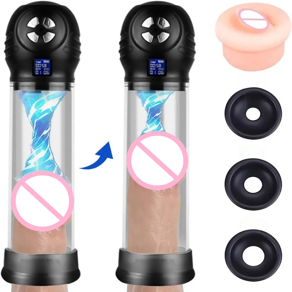 Penis Pump Sex Toys for Men, Automatic Enlargers Adult Sex Toys 5 Modes, Electric Penis Extender Erection Pumps Water Training