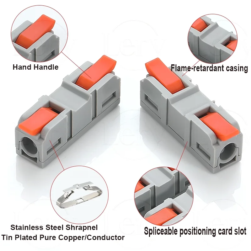 10 Pcs Quick Terminal Strip PCT Three-In-Three-Out Terminal Block Docking Connector Wire Connector Rail Type Spliceable Terminal