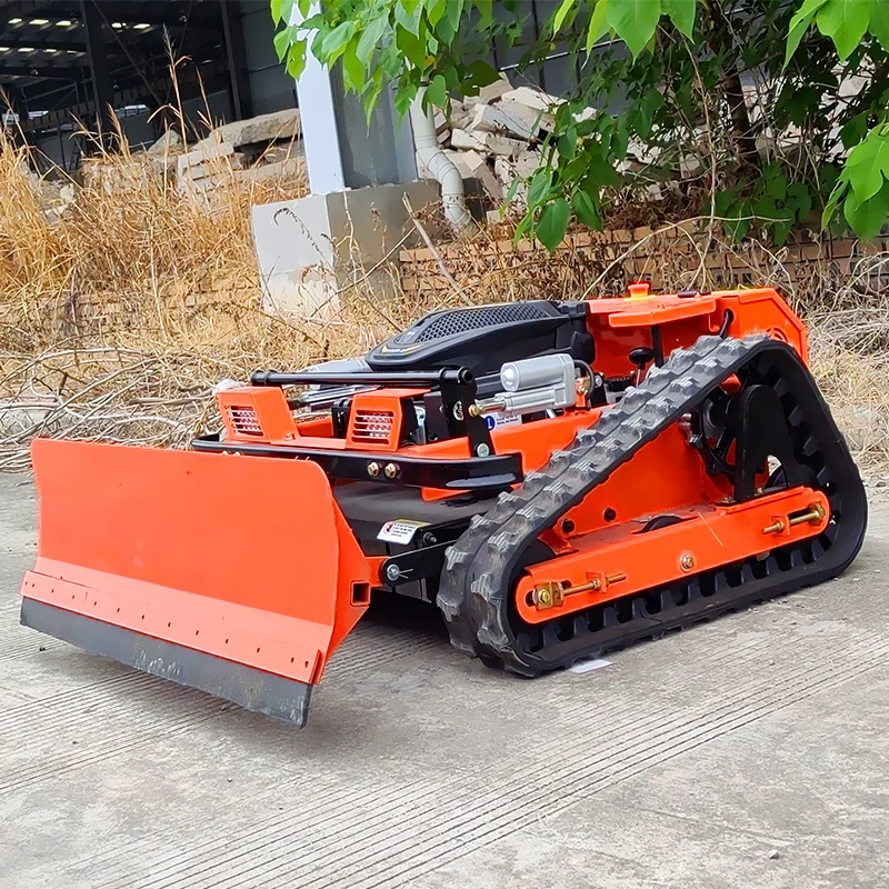 Customized professional lawn mowing robot with a push shovel, capable of snow removal and lawn weed removal