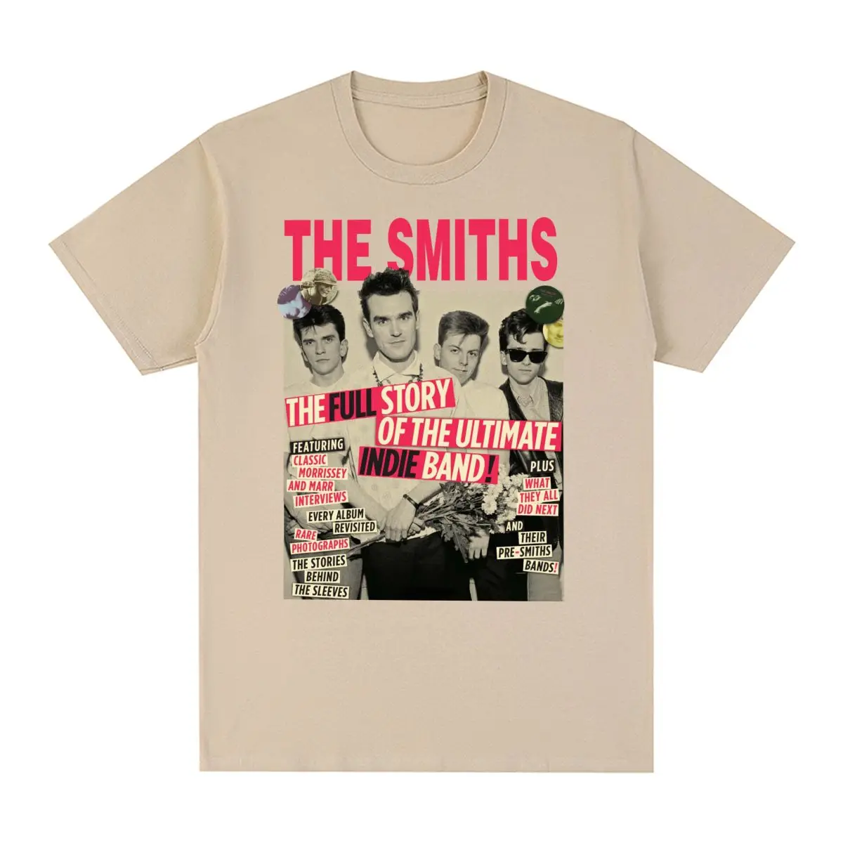 90's Morrissey 「The Smiths」 バンド T-シャツ T-shirt The Smiths Vintage para homens e mulheres, Rock Band