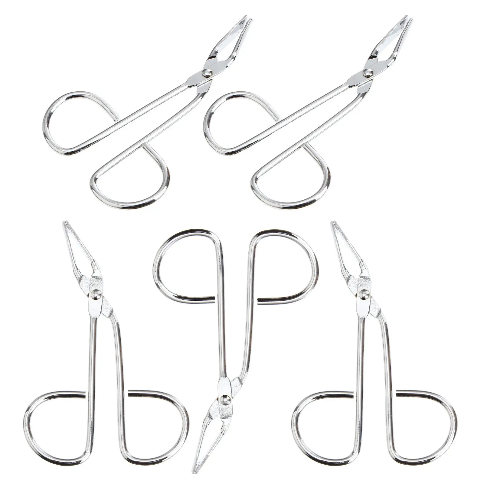 5Pcs Eyebrow Pluckers Women Stainless Steel Scissor Tweezers Curved Tip Precision Hair Remover for Facial Grooming Travel Daily