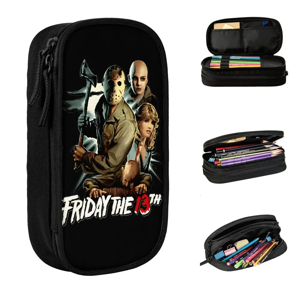 

Jason Voorhees Friday 13th Pencil Case friday 13th Pen Box Bag Student Big Capacity Students School Gift Pencilcases