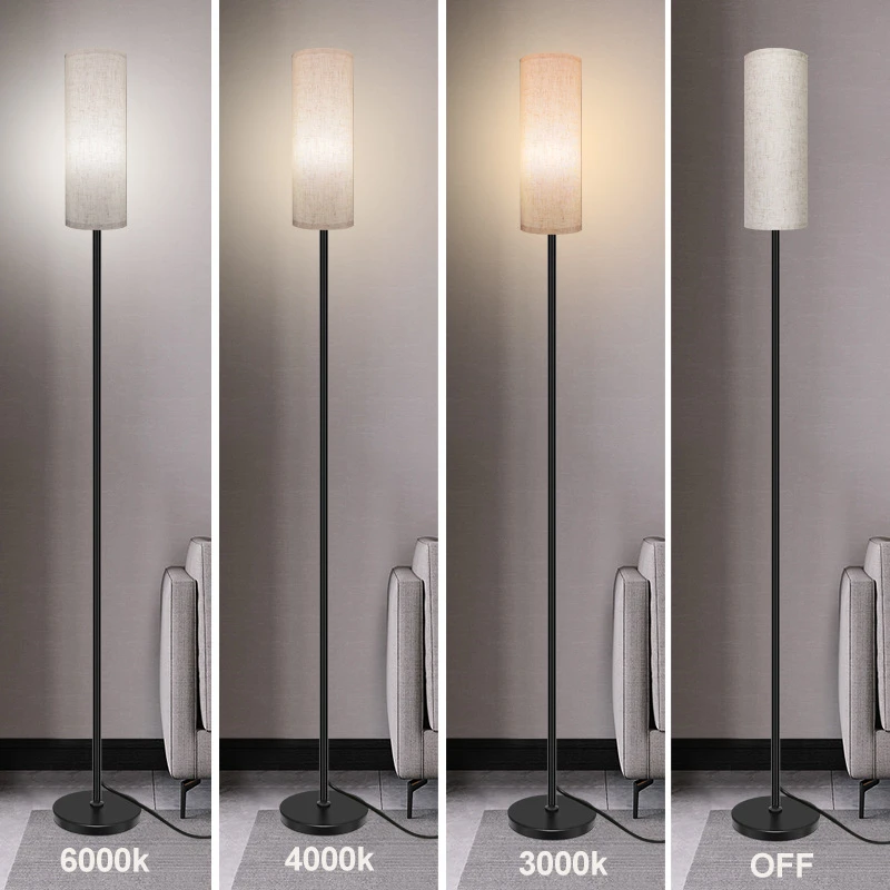 nordic led floor lamp for living room decor standing lights bedside lamp reading stand lamps cloth lampshade iluminacao interior quarto 01