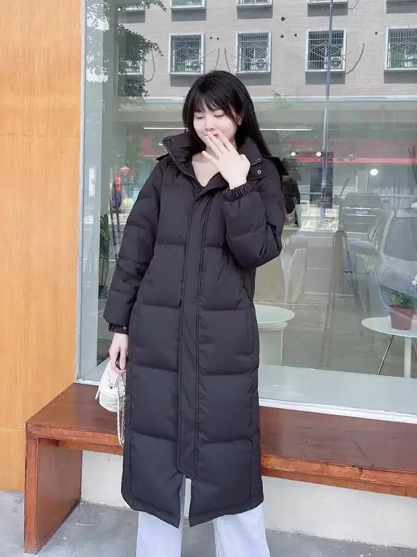 Koreaanse Sle Vrouwen Lange Over De Knie Jaet Thiened Katoen Gewatteerde Jas Loose Fit Winter Nieuwe Collectie Bla Du Down jas