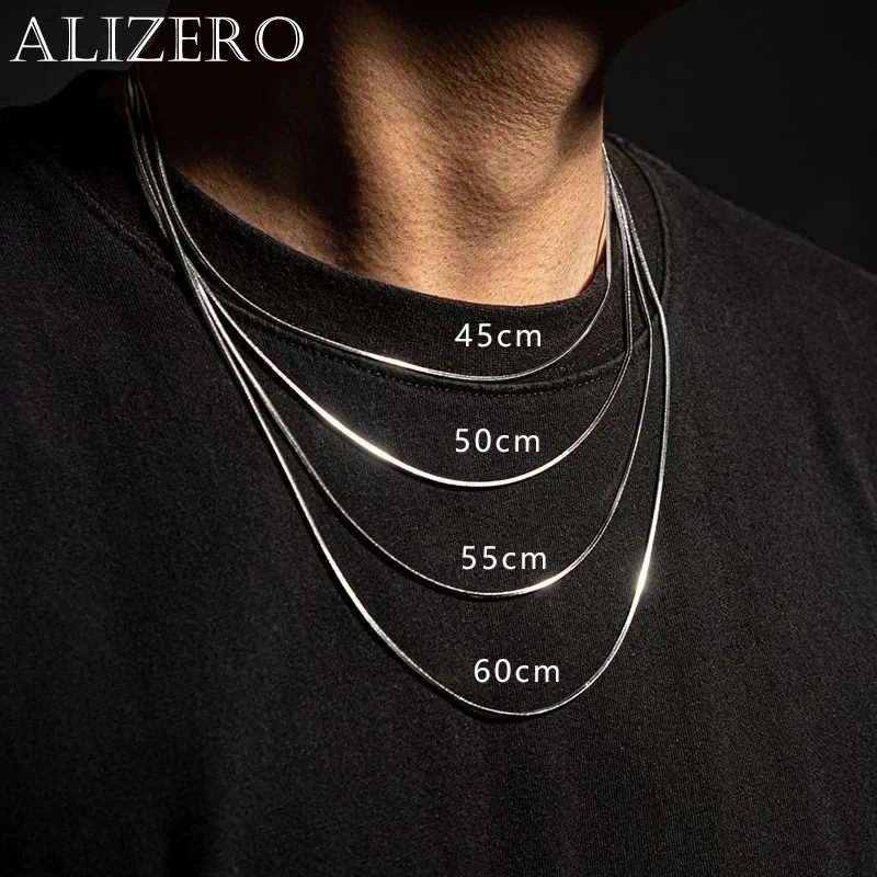 

1Pcs Punk Hip-hop Snake Link Chain 925 Sterling Silver Necklace for Men Women Male Jewelry Gifts Cadenas Para Hombre