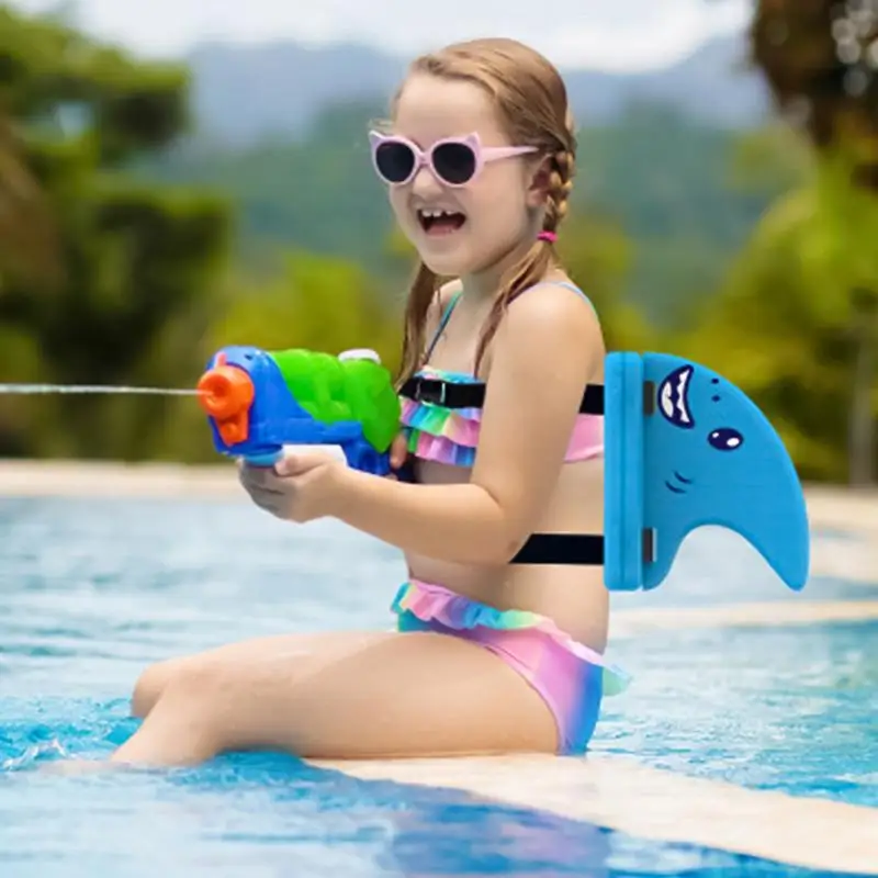 Children Back Float Kid's Shark Fin Back Float Board Eye-Catching Color Auxiliary Float Board For Swimming Pools Lakes