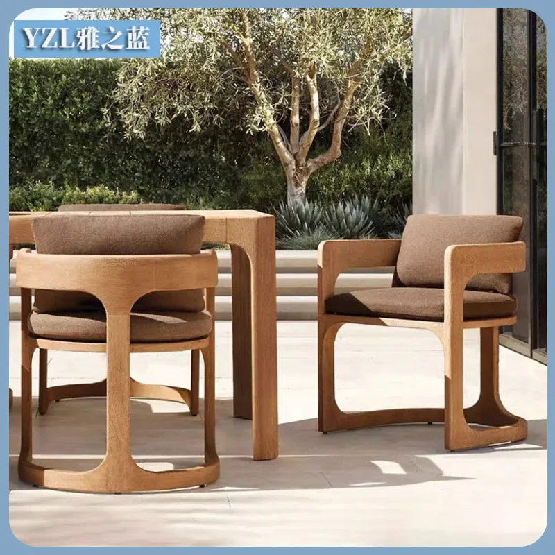 

Outdoor Solid Wood Tables And Chairs Villa Courtyard Outdoor Teak Dining Table Garden Open-air Balcony Solid Wood