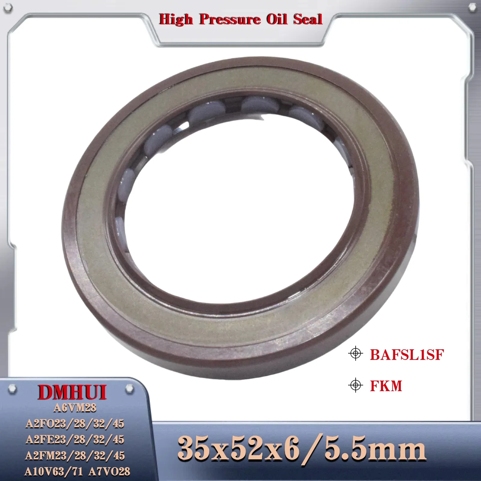 

Fit For R910764701 Rexroth Hydraulic Pump Shaft Oil Seal A6VM28, 35x52x6/5.5 A2FO23/28/32/45,A2FE23/28/32/45,A10V63/7