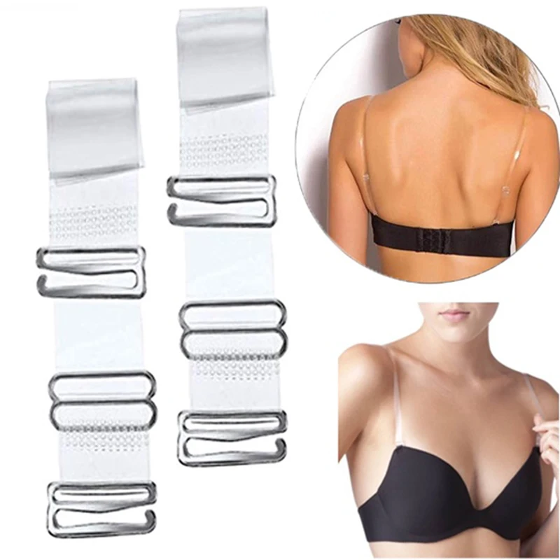 Tirantes de sujetador transparentes con forma de corazón, correas de hombro ultrafinas de silicona ajustables invisibles transparentes, accesorios de cinturón elástico alto para mujer