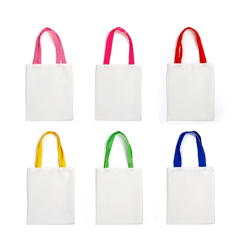 10pcs/lot Sublimation Blank Canvas Bag For Sublimation INK Printing Transfer by Flat Heat Press 6colors Choice FREE SHIPPING