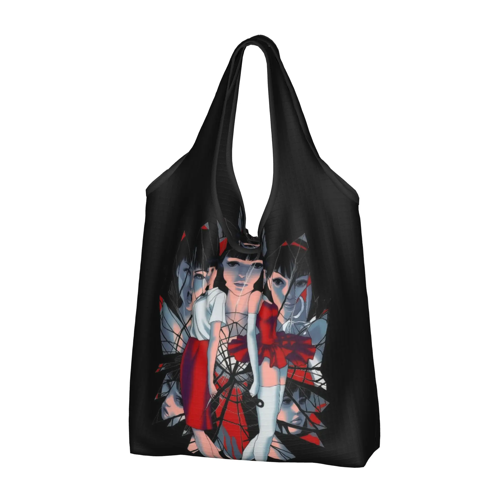 Cute Printed Japane Anima Thriller Film Perfect Blue  Shopping Tote Bag Portable Shoulder Shopper  Handbag