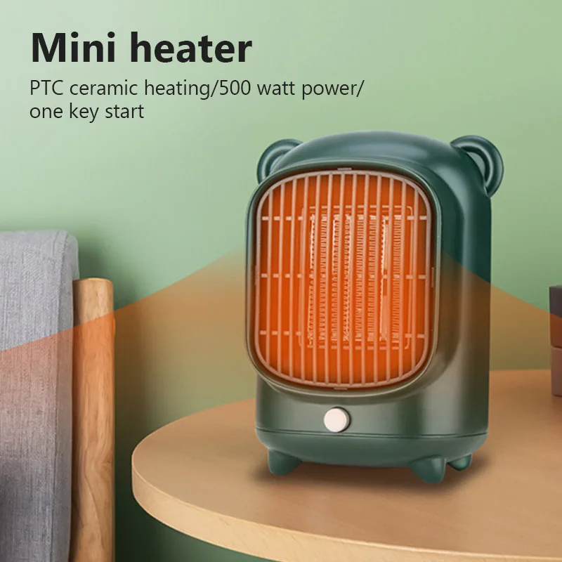 New 500W Electric Heater Cartoon Winter Warm Hot Air Blower Mini Fan Heater Desktop PTC Ceramic Heating Fan Warmer For Home Room