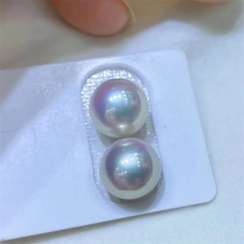 Lefei  5A Strong Luster White Round Freshwater Edison Pearl Beads Without Hole For Women Earring Ring Accessories Charms Jewelry