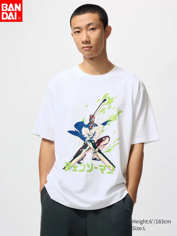 

Футболка Chainsaw Man 2026, летняя, унисекс, хлопковая, свободного кроя, с коротким рукавом, с графическим принтом, для косплея и повседневной носки